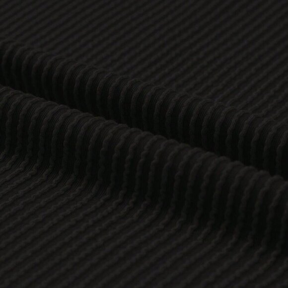 Black Casual Women's Twisted Threaded Short-Sleeved T-Shirt - Picture 5 of 5